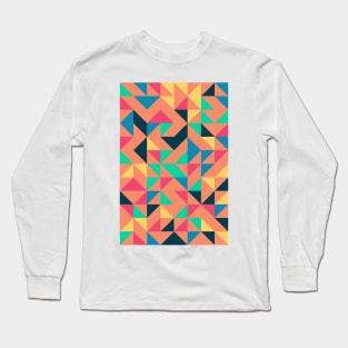 Creative Geometric Colourful Triangle Pattern #28 Long Sleeve T-Shirt